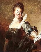 Jean Honore Fragonard Portrait of a Singer Holding a Sheet of Music oil painting